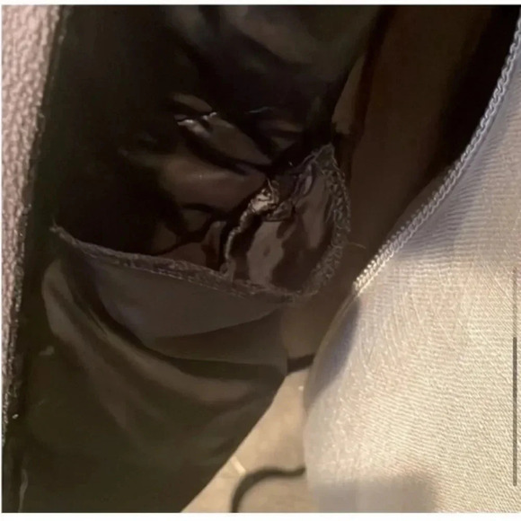 REEBOK FULL ZIP MOCK NECK QUILTED FLEECE LINED BLACK/ GREY ATHLETIC JACKET SMALL - Picture 8 of 13